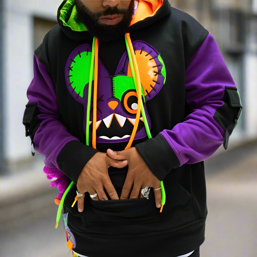 PURPLE & BLACK HOODIE!