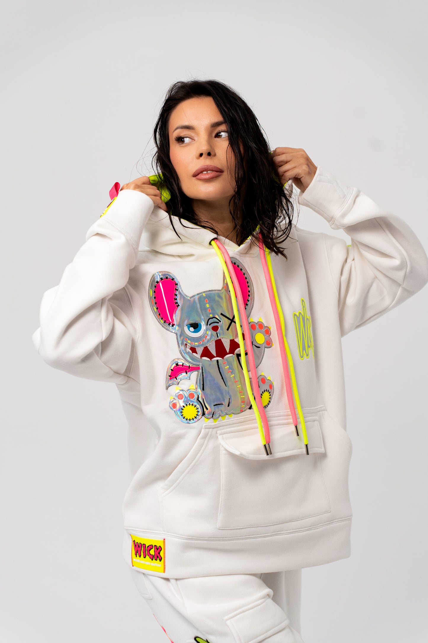 NEON ROYALTY HOODIE WHITE