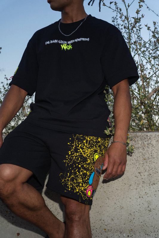 NIGHT RIDERS BEAR SHORTS BLACK