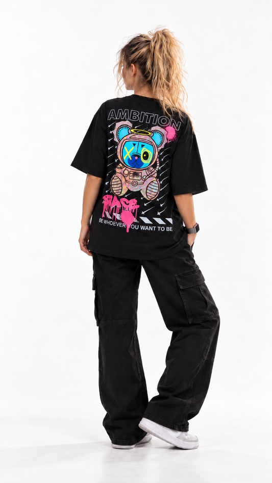 SPACE OVERSIZED T-SHIRT BLACK
