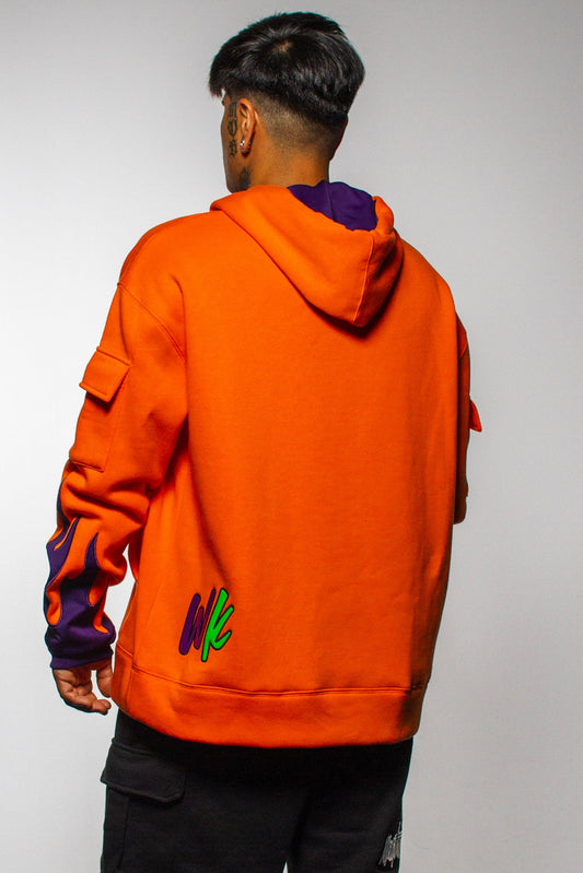 INNER FIRE OVERSIZED HOODIE ORANGE