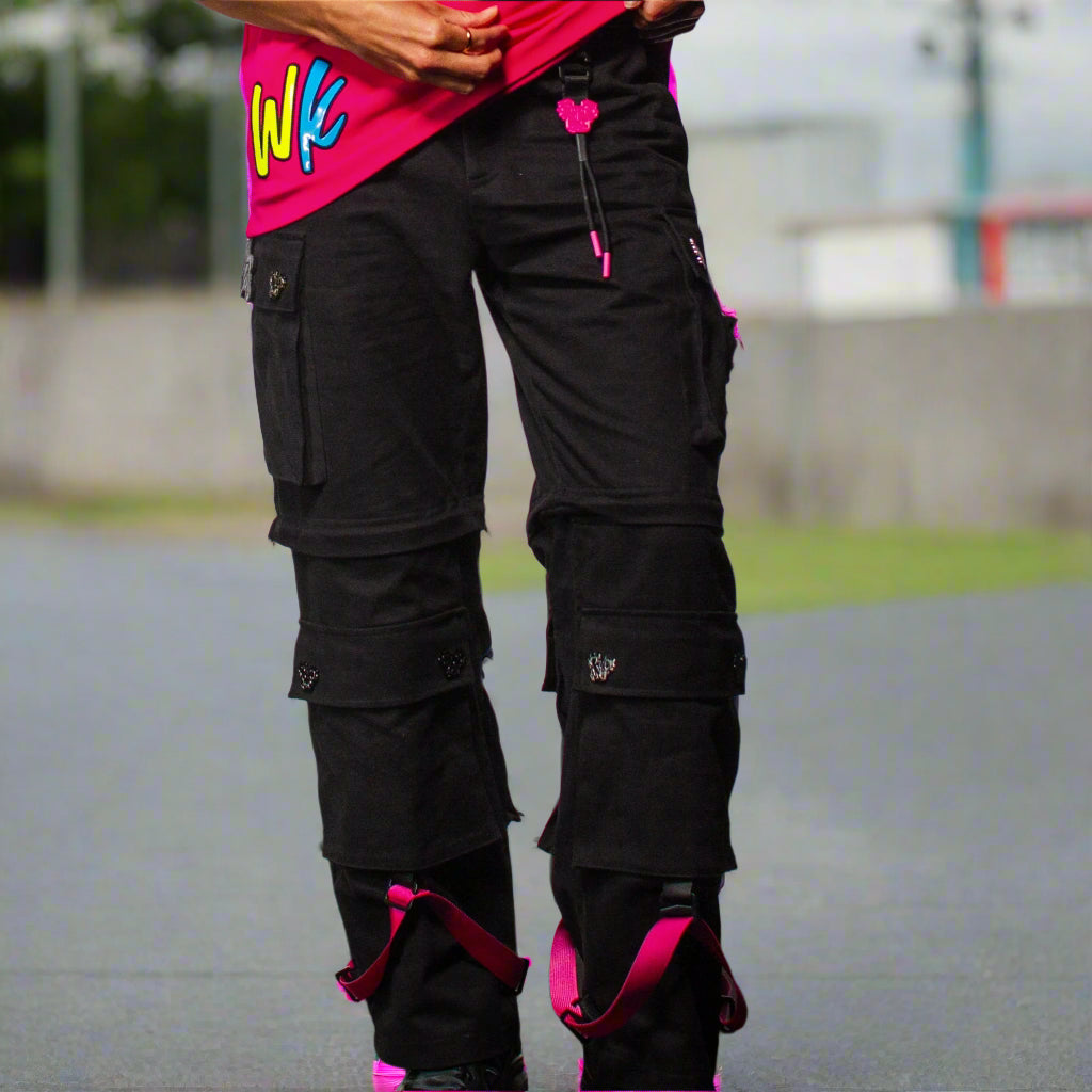 CARGO NR PANTS BLACK & PINK