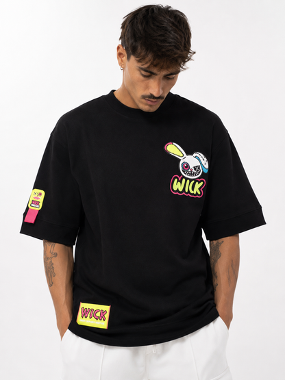CRAZY BUNNY BLACK T-SHIRT