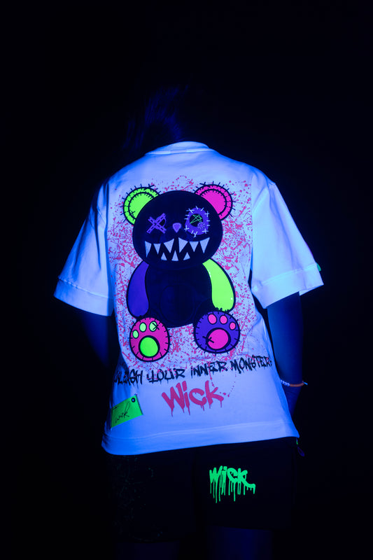 NIGHT RIDERS BEAR OVERSIZED T-SHIRT WHITE