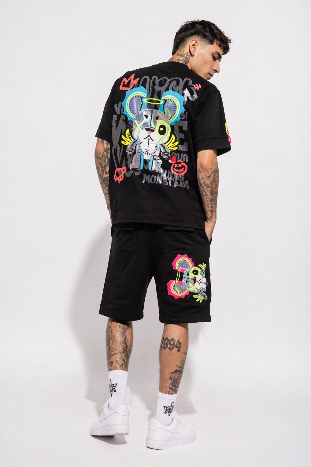 Neon Royal Shorts Black