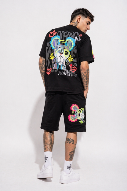 Neon Royal Shorts Black