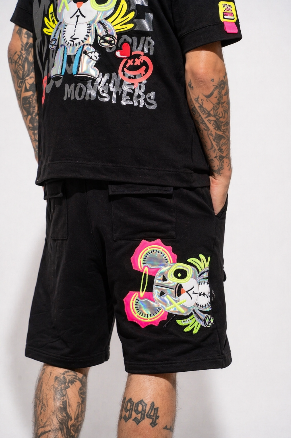 Neon Royal Shorts Black