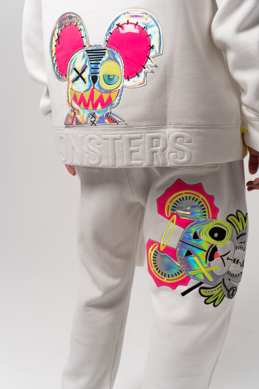 NEON ROYALTY CARGO SWEATPANTS WHITE