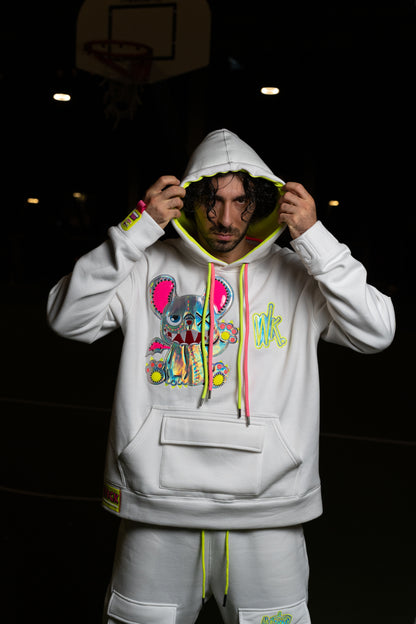 NEON ROYALTY HOODIE WHITE