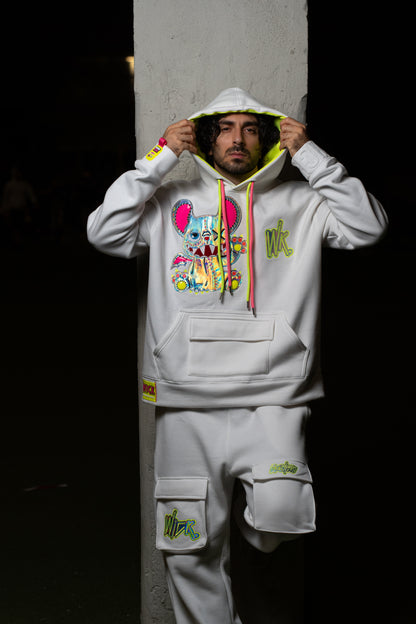 NEON ROYALTY HOODIE WHITE