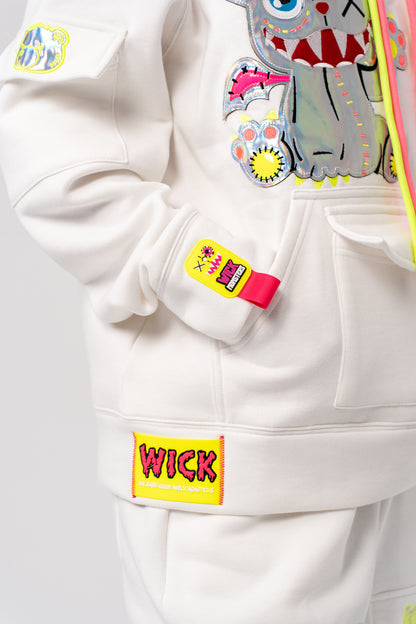 NEON ROYALTY HOODIE WHITE