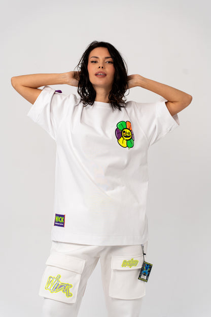 NEON ICE FLOWER T-SHIRT WITH AMIGURUMI