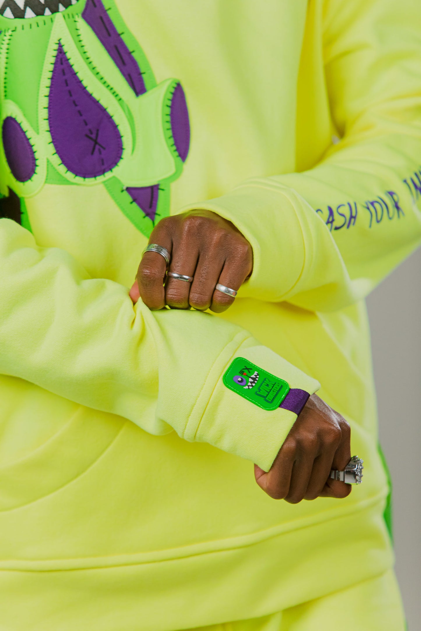 OVERSIZED YELLOW NEON HOODIE MONSTER COLLECTION