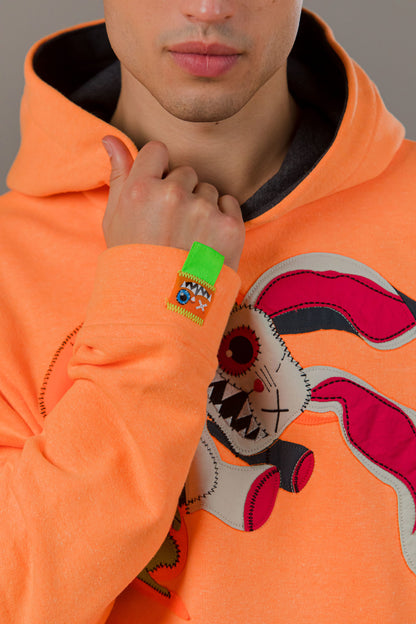 OVERSIZED NEON ORANGE HOODIE MONSTER COLLECTION