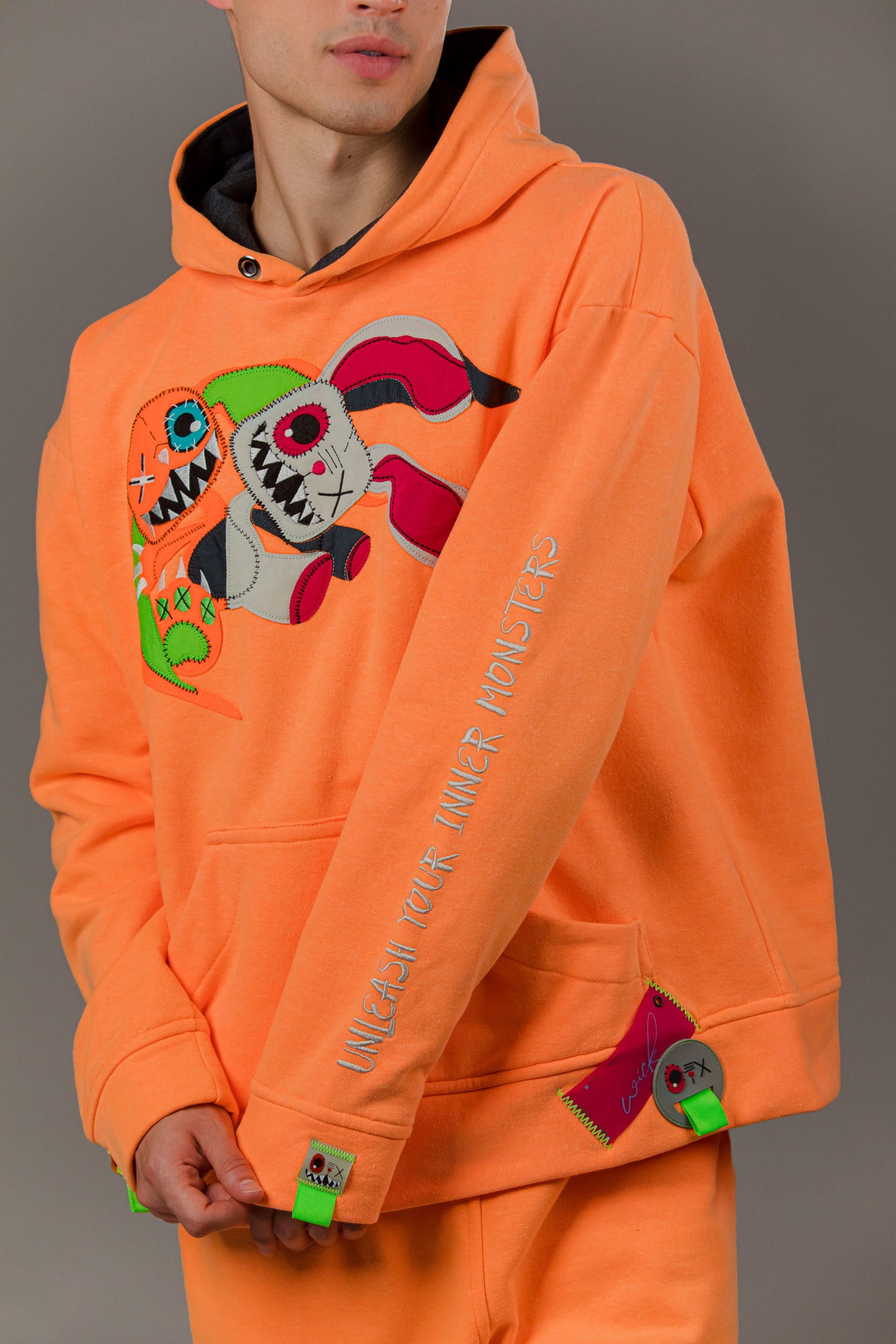 OVERSIZED NEON ORANGE HOODIE MONSTER COLLECTION