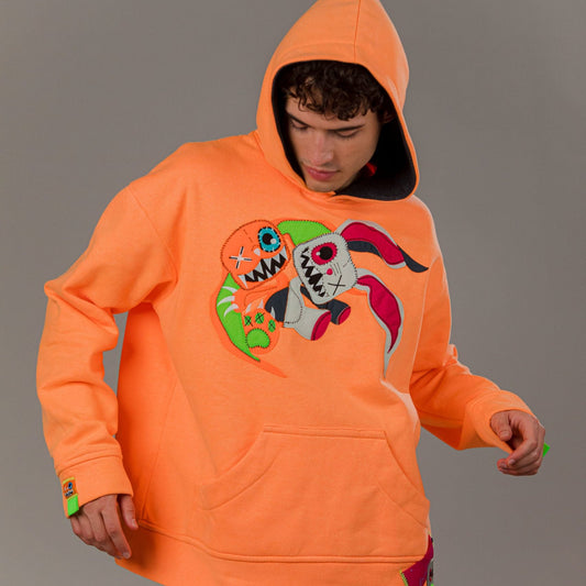 OVERSIZED NEON ORANGE HOODIE MONSTER COLLECTION