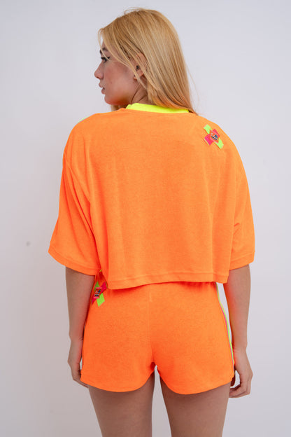 NEON ORANGE CROPPED TOWEL