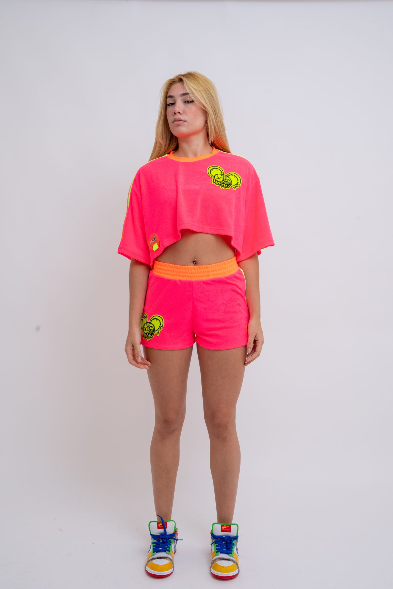 NEON PINK CROPPED TOWEL