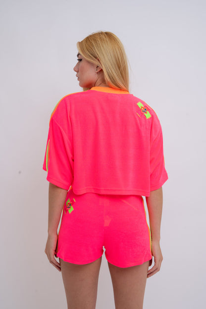 NEON PINK CROPPED TOWEL