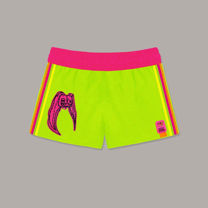 NEON YELLOW SHORT TOWEL SHORTS