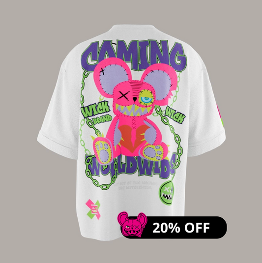 CAMISETA CADENA OVERSIZE BLANCA