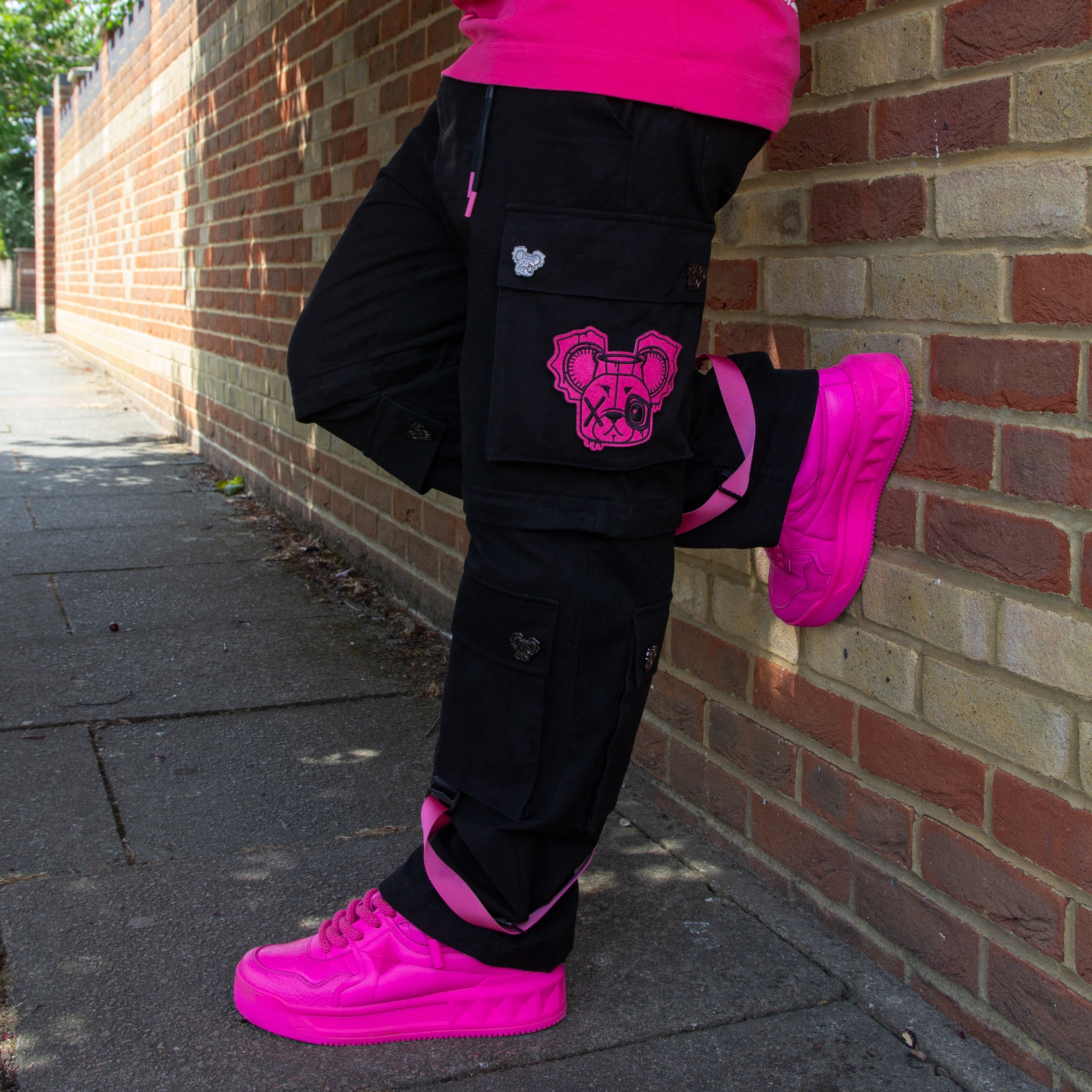 CARGO NR PANTS BLACK & PINK – Wick Monsters