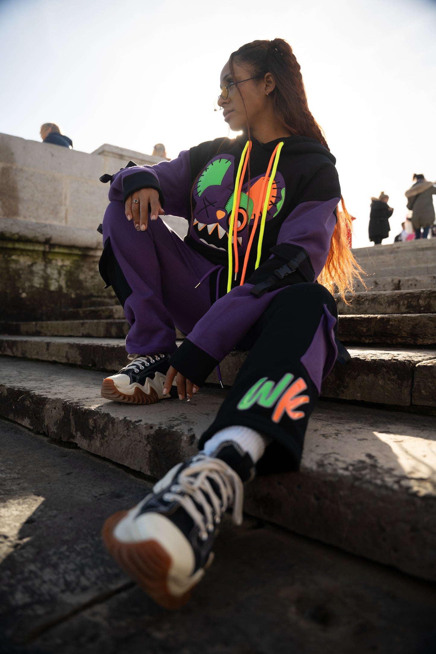 PURPLE & BLACK SWEATPANTS!