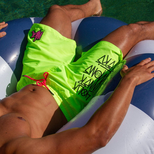 NIGHT RIDERS SWIM SHORTS YELLOW