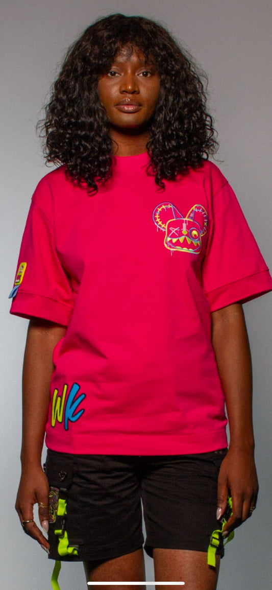 NIGHT RIDERS STARTS NOW T-SHIRT PINK