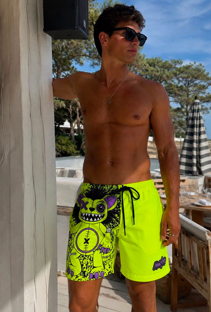 LION YELLOW SWIM SHORTS