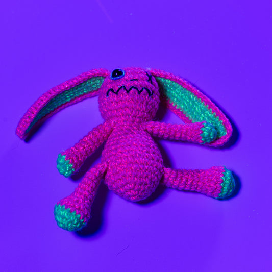 Amigurumi Collectible Orange under UV light (UV mode)