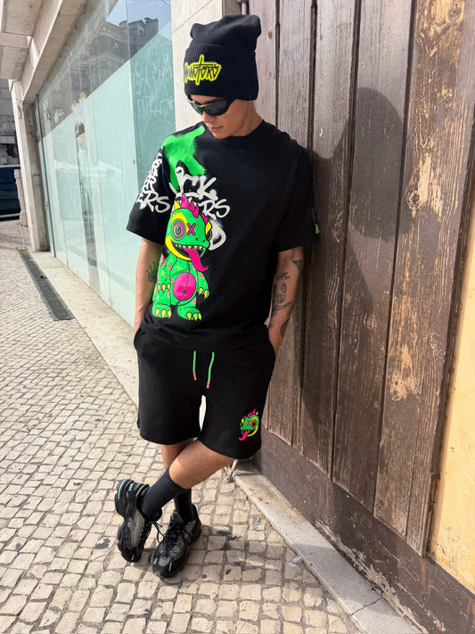 Chameleon Spray T-Shirt Black street 21nova